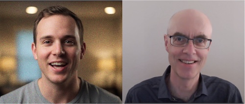 two people on a video call