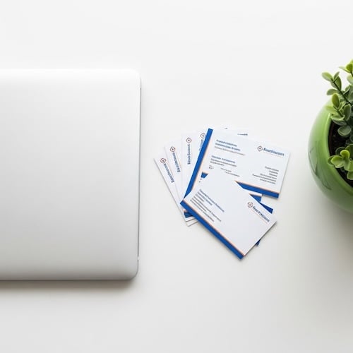 business cards on a desk