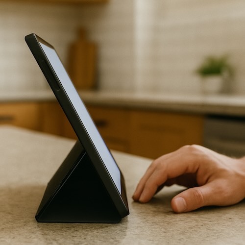 person looking at a tablet device_2